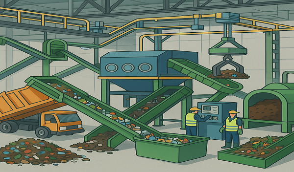 Proyecto de mejora del proceso de tratamiento en planta automática de recuperación y compostaje Ecocentral Granada (Loma de Manzanares, T.M. Alhendín)