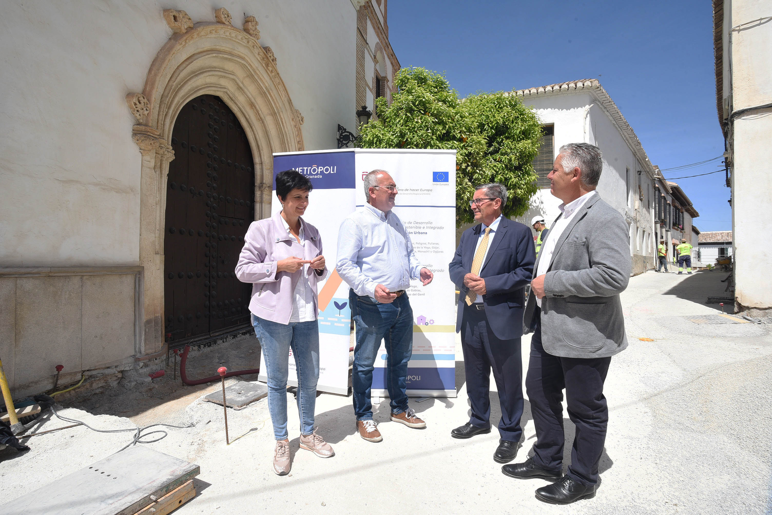La Diputación destaca el “buen ritmo” de la obra de renovación integral del casco histórico de Gójar