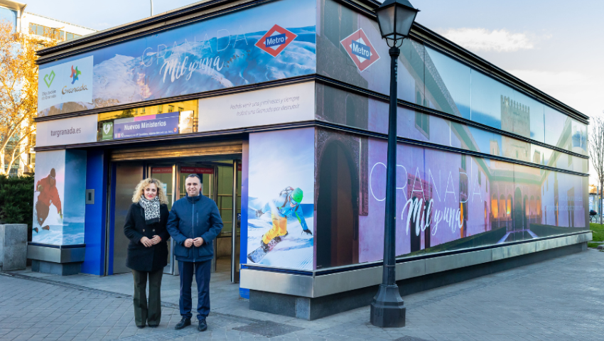 La provincia de Granada se promociona en el intercambiador de transportes de Nuevos Ministerios