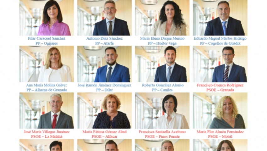 Organigrama de los nuevos diputados que conforman el equipo de Gobierno de la Diputación de Granada