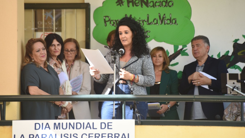 La diputada de Bienestar Social, Elena Duque en ASPACE