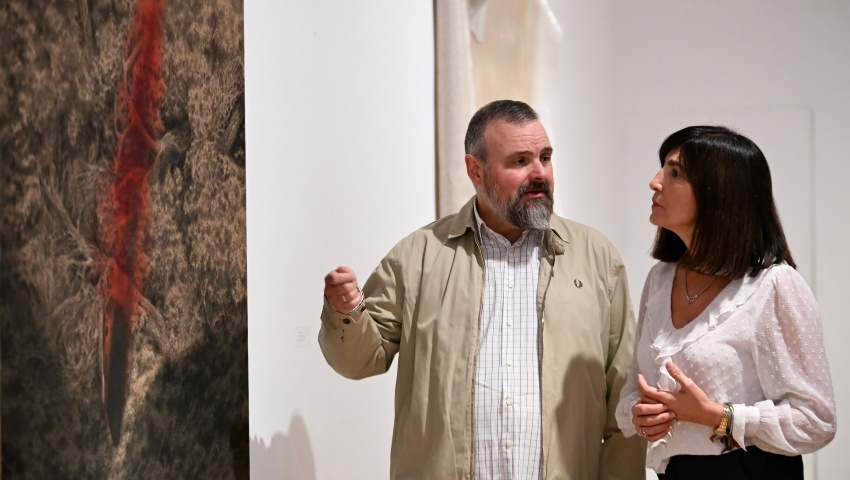 Jesús Zurita, ganador del VI Premio a la Creación Artística ¿Granada de Fondo¿ de la Diputación con su obra ¿Óbice. Ante la brecha¿