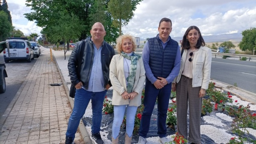 Finaliza la plantación de arbolado en los jardines de acceso a Padul, en el barrio de El Puntal