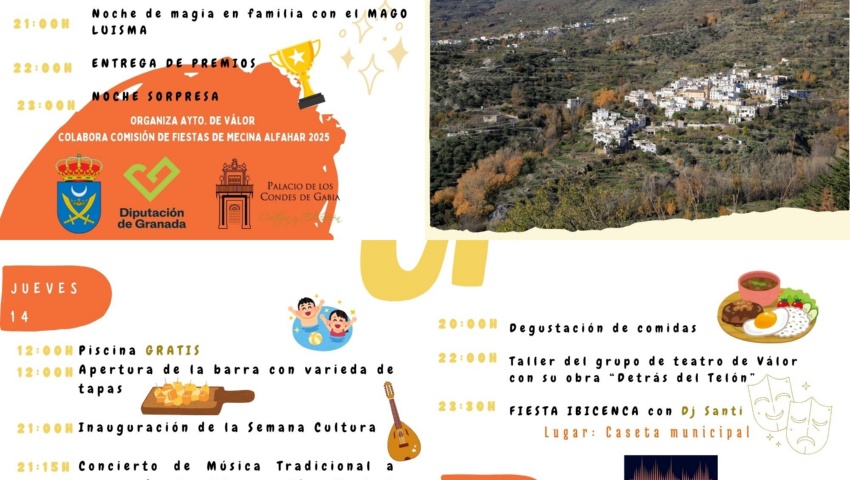 SEMANA CULTURAL 2025. MECINA ALFAHAR. VÁLOR