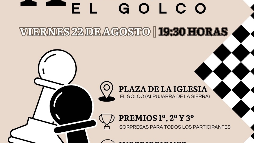 IV TORNEO DE AJEDREZ DE EL GOLCO. ALPUJARRA DE LA SIERRA.