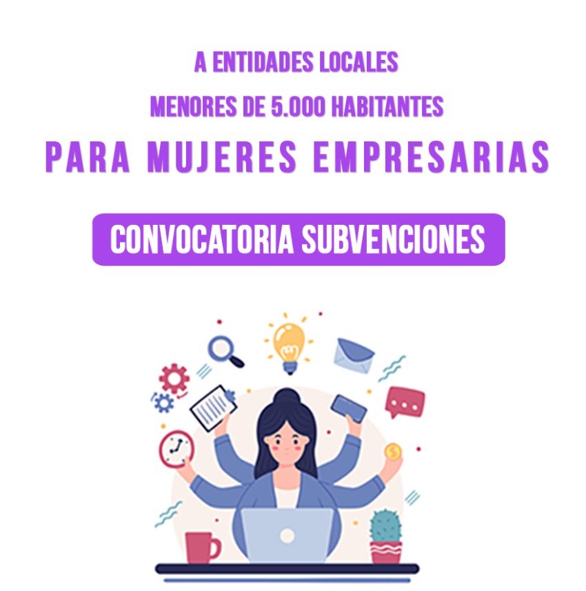 Subvención Apoyo a la  actividad empresarial de mujeres (Municipios menores 5000 habitantes)