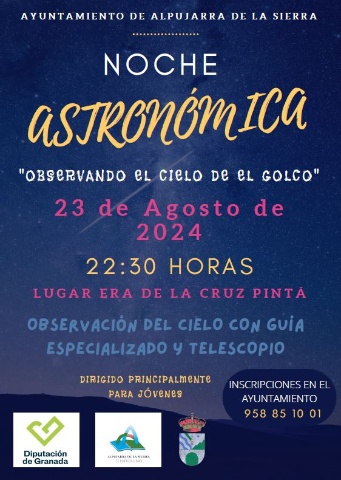 JUVENTUD 2024 PROGRAMA 2404 TALLER DE ASTRONOMIA (ALPUJARRA DE LA SIERRA)