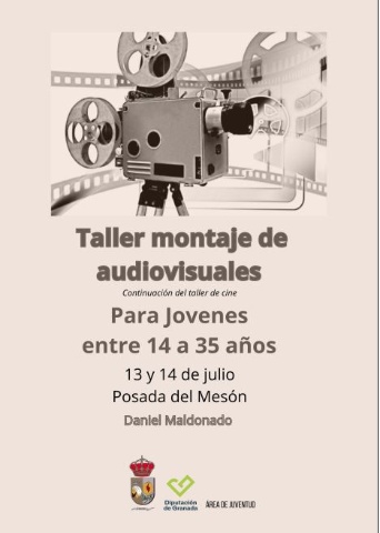 JUVENTUD 2024. TALLER FORMATIVO MONTAJE CORTOMETRAJES  (CADIAR)