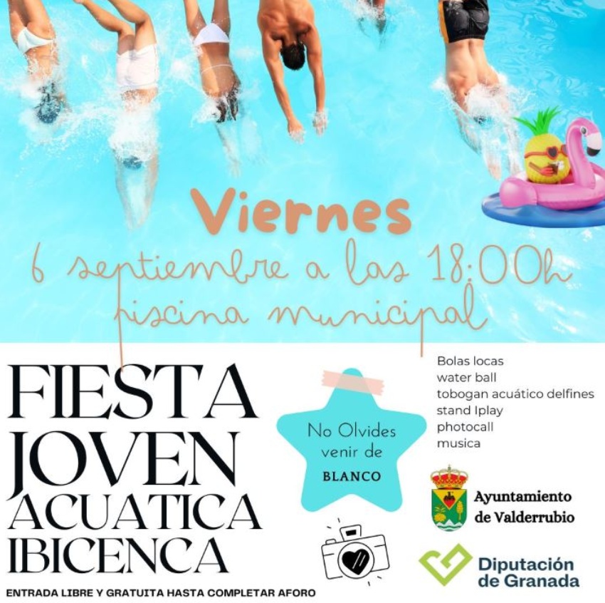 Cartel DE VALDERRUBIO 6 de SEPTIEMBRE ACTIVIDAD POOLL PARTY