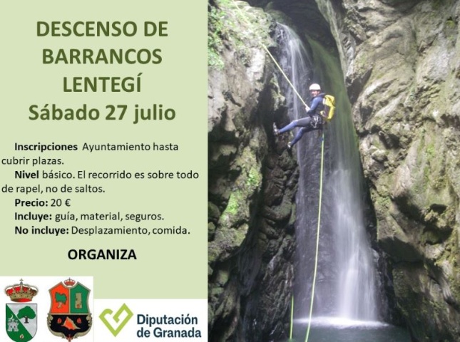 JUVENTUD 2024 PROGRAMA 2024 DESCENSOS DE BARRANCOS  (BEAS DE GRANADA)