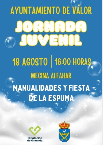 JUVENTUD 2024 PROGRAMA 2404 TALLERES DE MANUALIDADES Y ACTIVIDADES DE OCIO COMO FIESTA DE LA ESPUMA (VÁLOR)