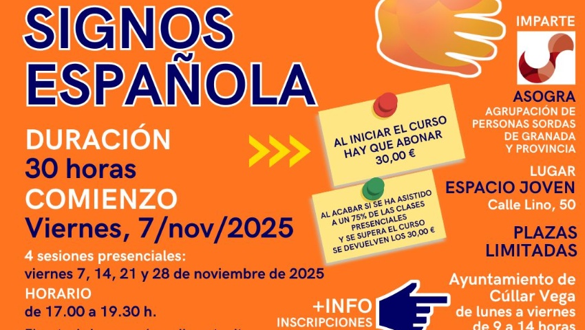 JUVENTUD 2025 Programa 2403 Curso semipresencial de lengua de signos del P.M.J de Cúllar Vega.