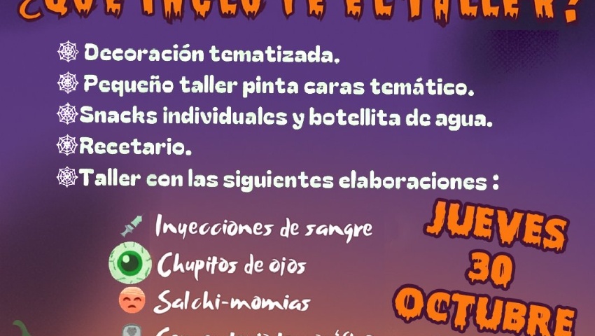 JUVENTUD 2025 -  Programa 2404- Taller de cocina Halloween en Ítrabo.