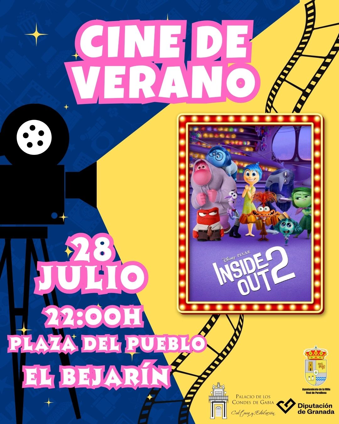 CINE DE VERANO EN EL BEJARÍN 28 DE JULIO "INSIDE OUT 2"